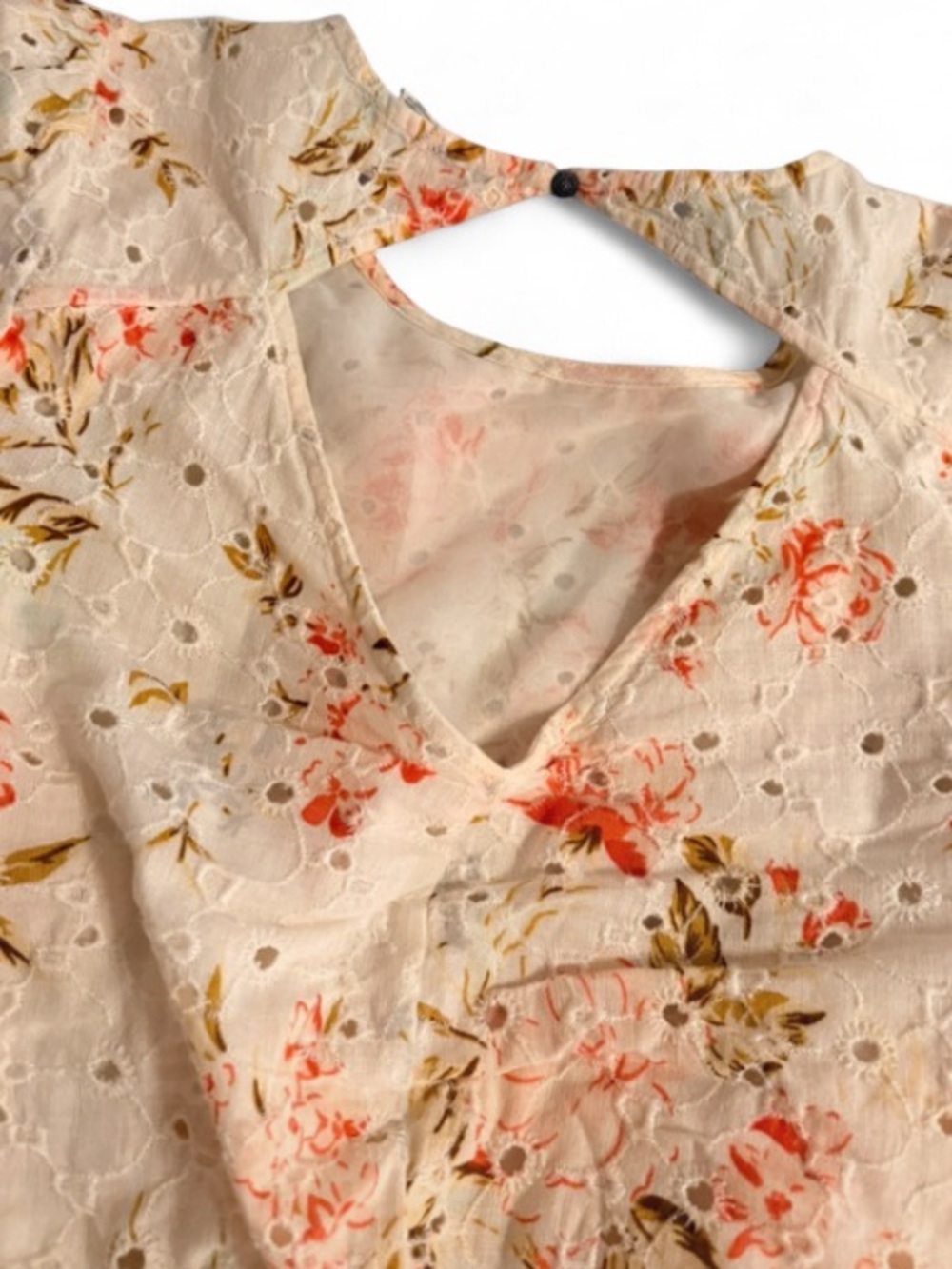 American Eagle Floral Tie-Front Top & Skirt Set, soft warm tones, size L - Picture 2 of 10